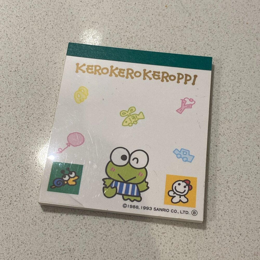 VINTAGE 1993 KEROPPI NOTE PAD SANRIO RARE